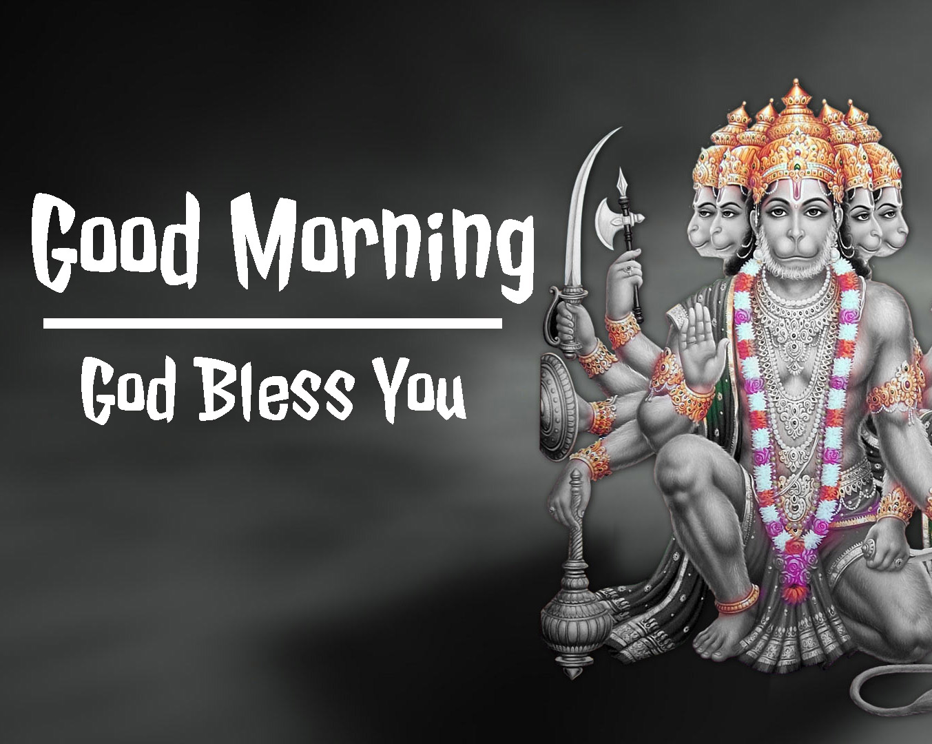 God Bless Good Morning Images With Hanuman Ji - Blessing Good Morning Ganesha , HD Wallpaper & Backgrounds