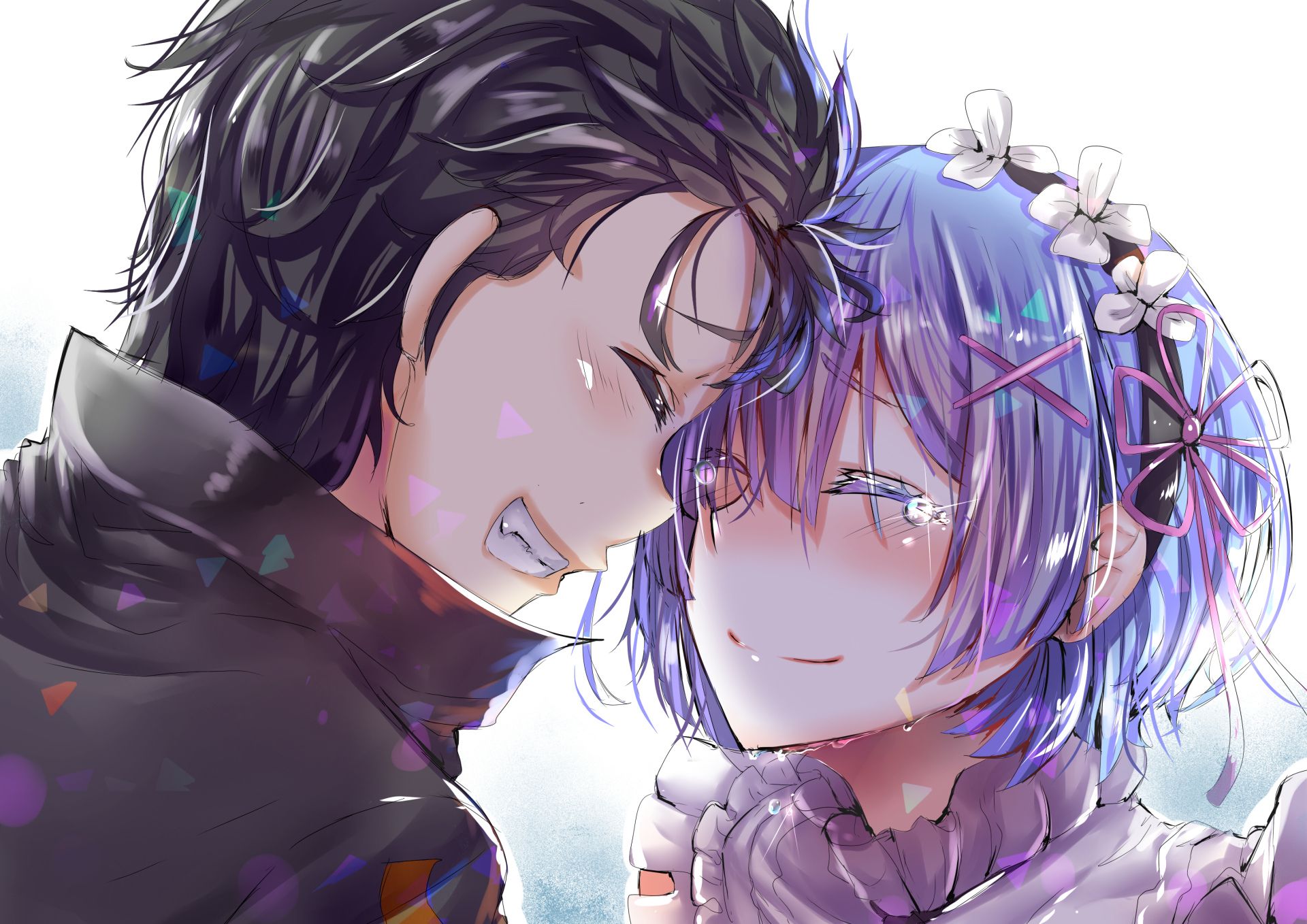 Re Zero Rem And Subaru , HD Wallpaper & Backgrounds