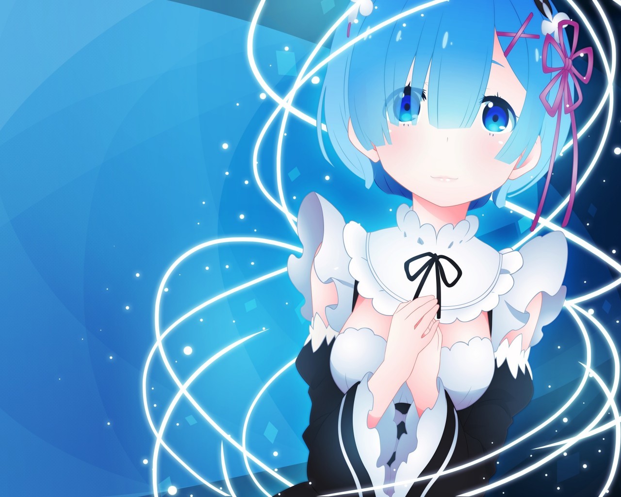 Zero, Aqua Hair, Ribbons, Maid - Rem Wallpaper Hd 4k , HD Wallpaper & Backgrounds