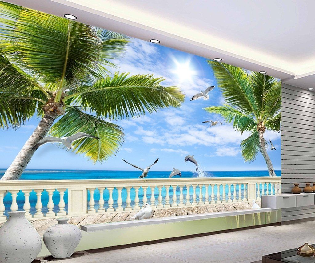 Tiga Dimensi Pemandangan Pantai , HD Wallpaper & Backgrounds