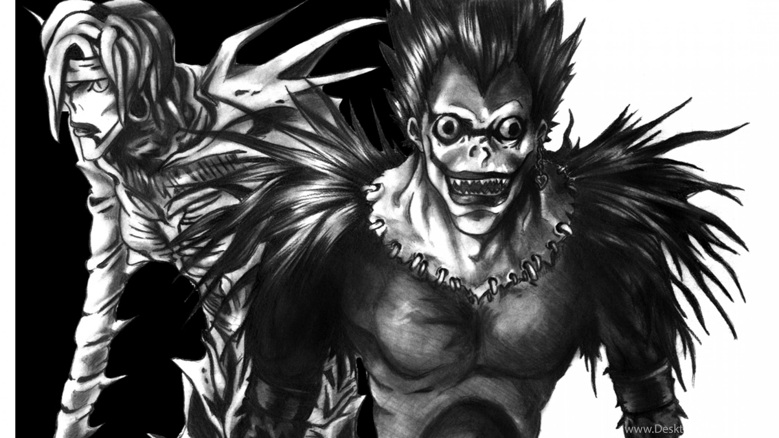 Download Wallpapers, Download Death Note Ryuk Rem - Death Note Ryuk Rem , HD Wallpaper & Backgrounds
