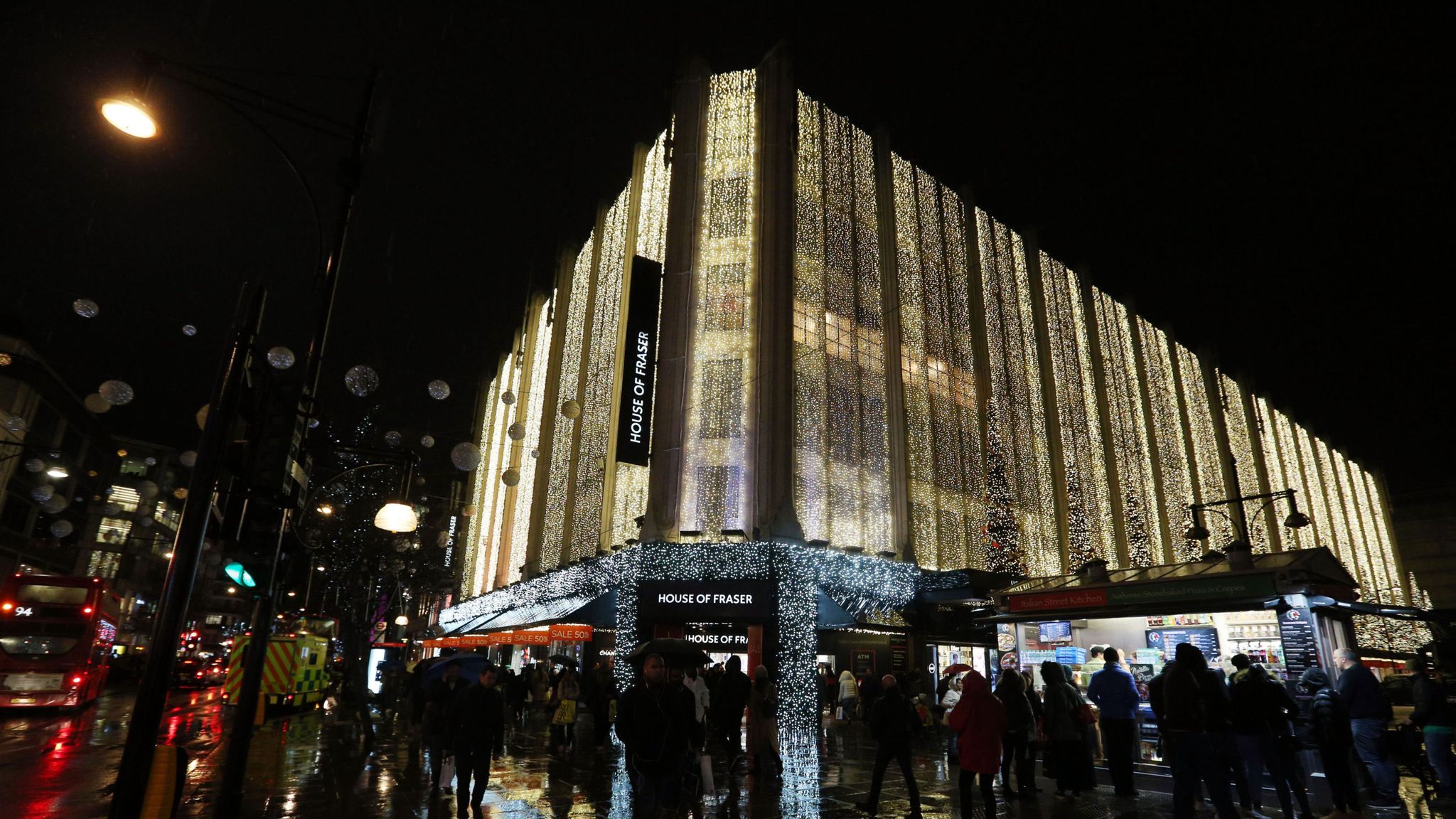 A General View Of House Of Fraser On Oxford Street, - Night , HD Wallpaper & Backgrounds