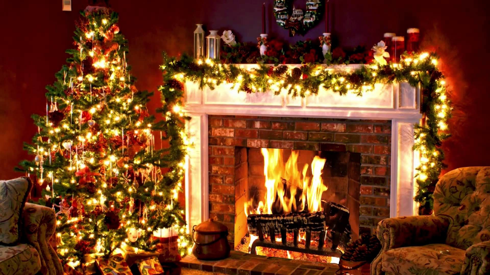 1920x1080, Home For Christmas Hd Wallpaper - Christmas Tree And Fireplace Gif , HD Wallpaper & Backgrounds