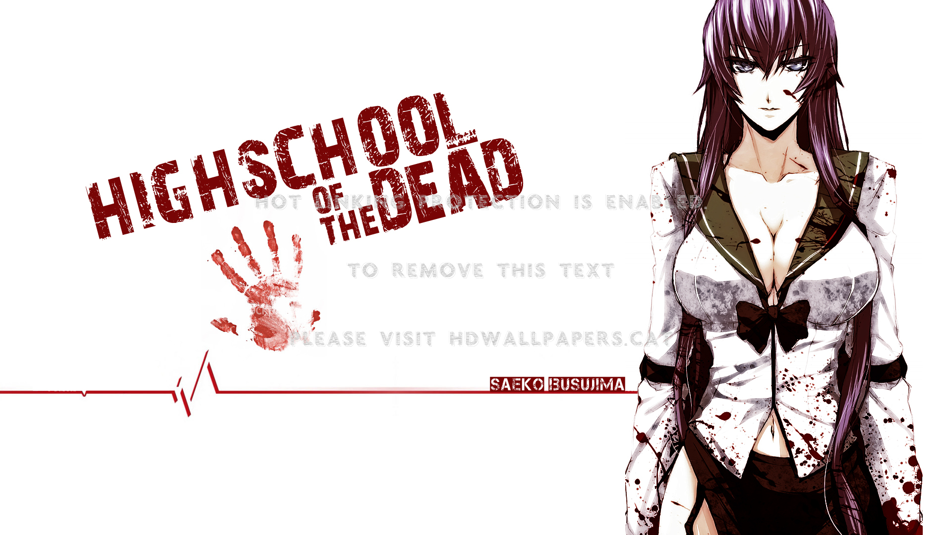 Saeko Hotd Busujima Highschool Of The Dead - Highschool Of The Dead Anime Title , HD Wallpaper & Backgrounds