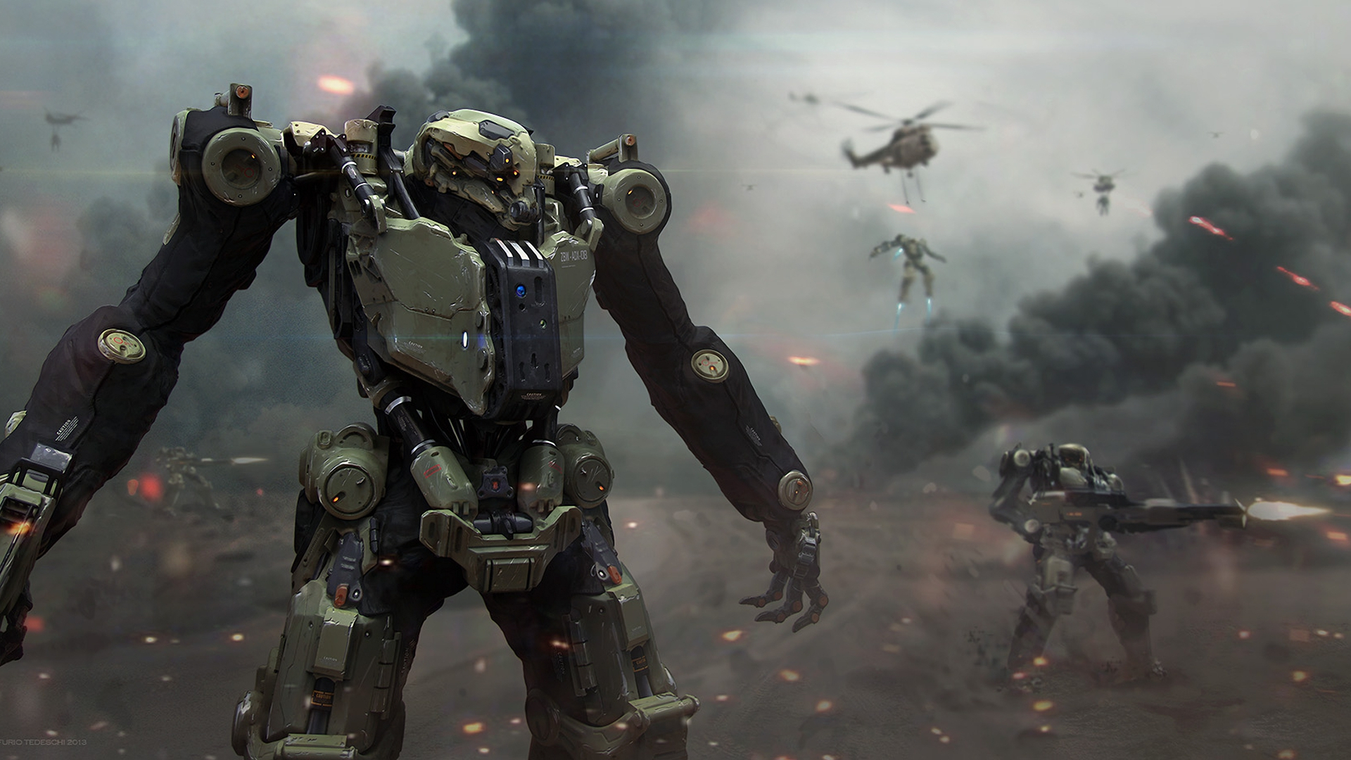 Warrior Battle Robot Smoke Mecha Wallpaper - Robots War , HD Wallpaper & Backgrounds