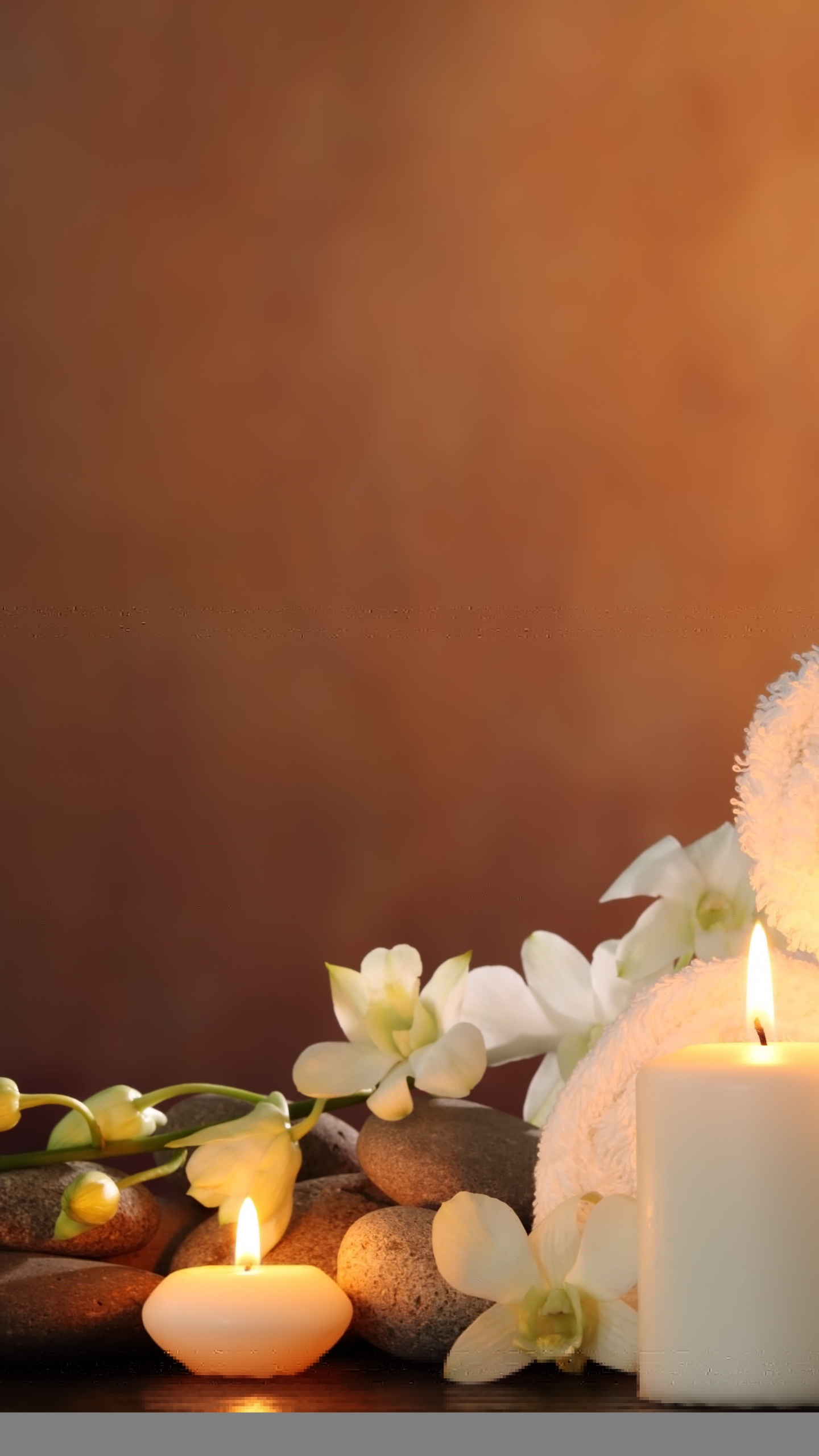 Wallpaper Spa Spa Stones Candles Flowers White Orchid - Relaxing Massage , HD Wallpaper & Backgrounds