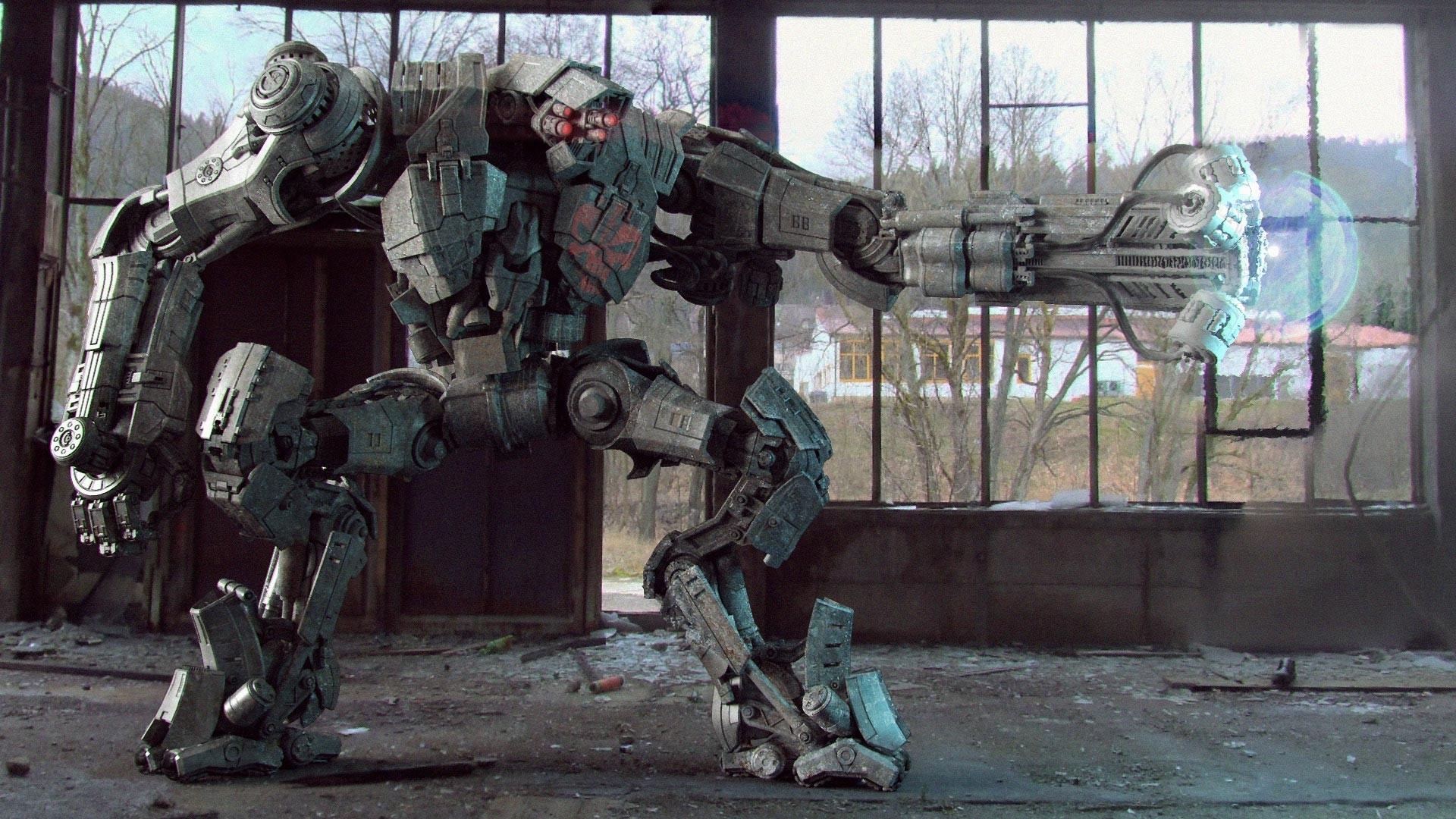 Military Robots War Machine Warehouse Wallpaper - Military Robot War Machine , HD Wallpaper & Backgrounds