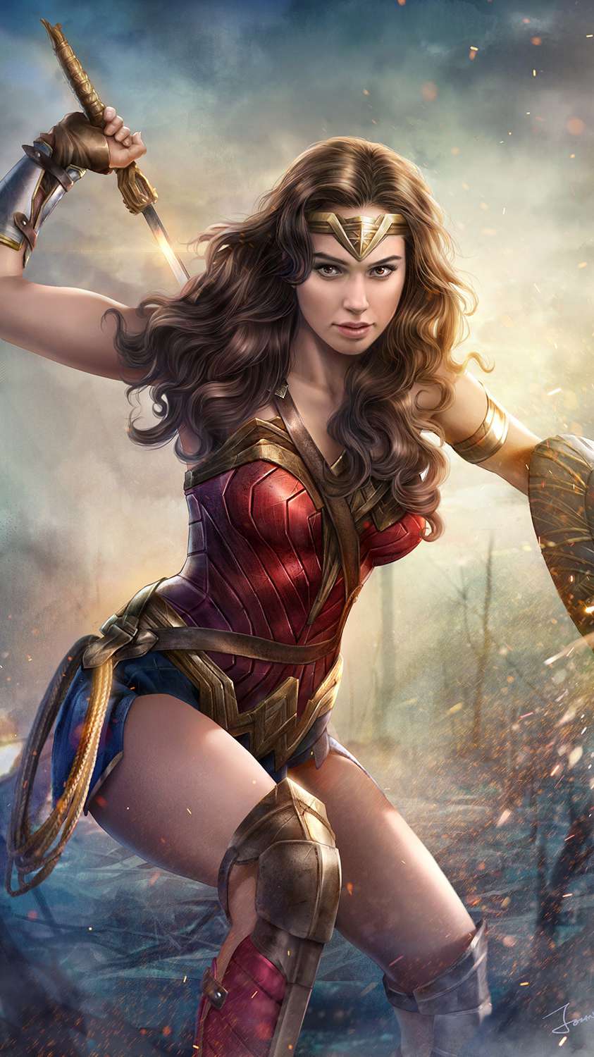 Wonder Woman Iphone Wallpaper - Wonder Woman Movie Art , HD Wallpaper & Backgrounds