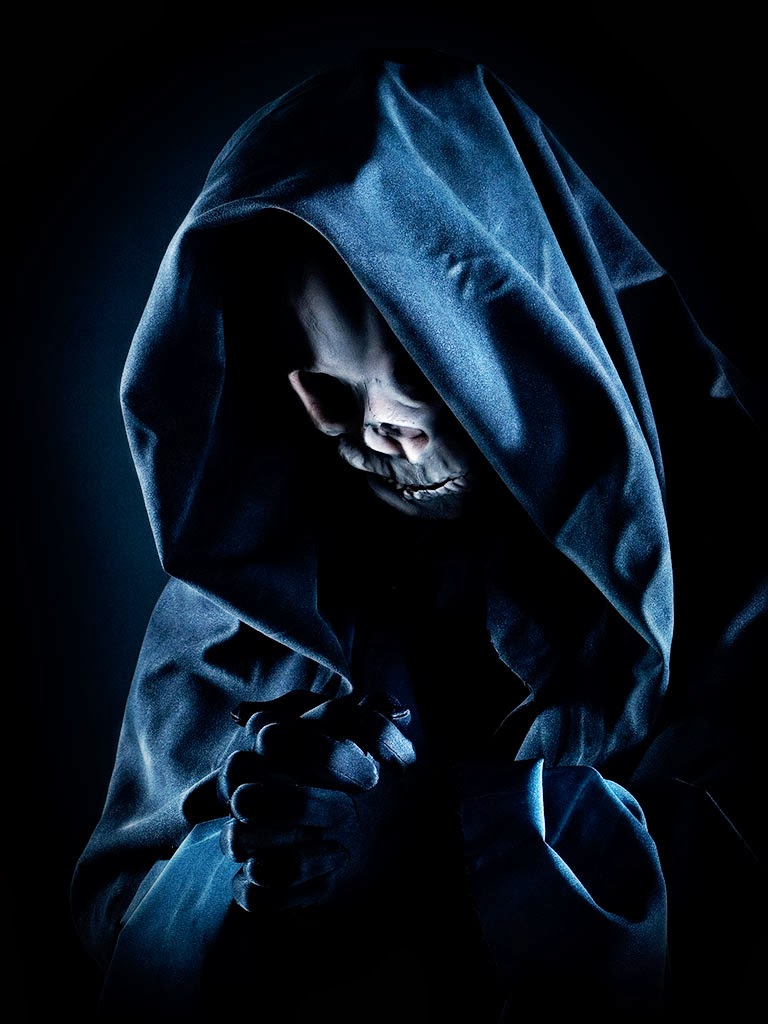 Gambar Gambar 3d Newponsel Hantu Seram Bergerak Di - Hooded Skull , HD Wallpaper & Backgrounds