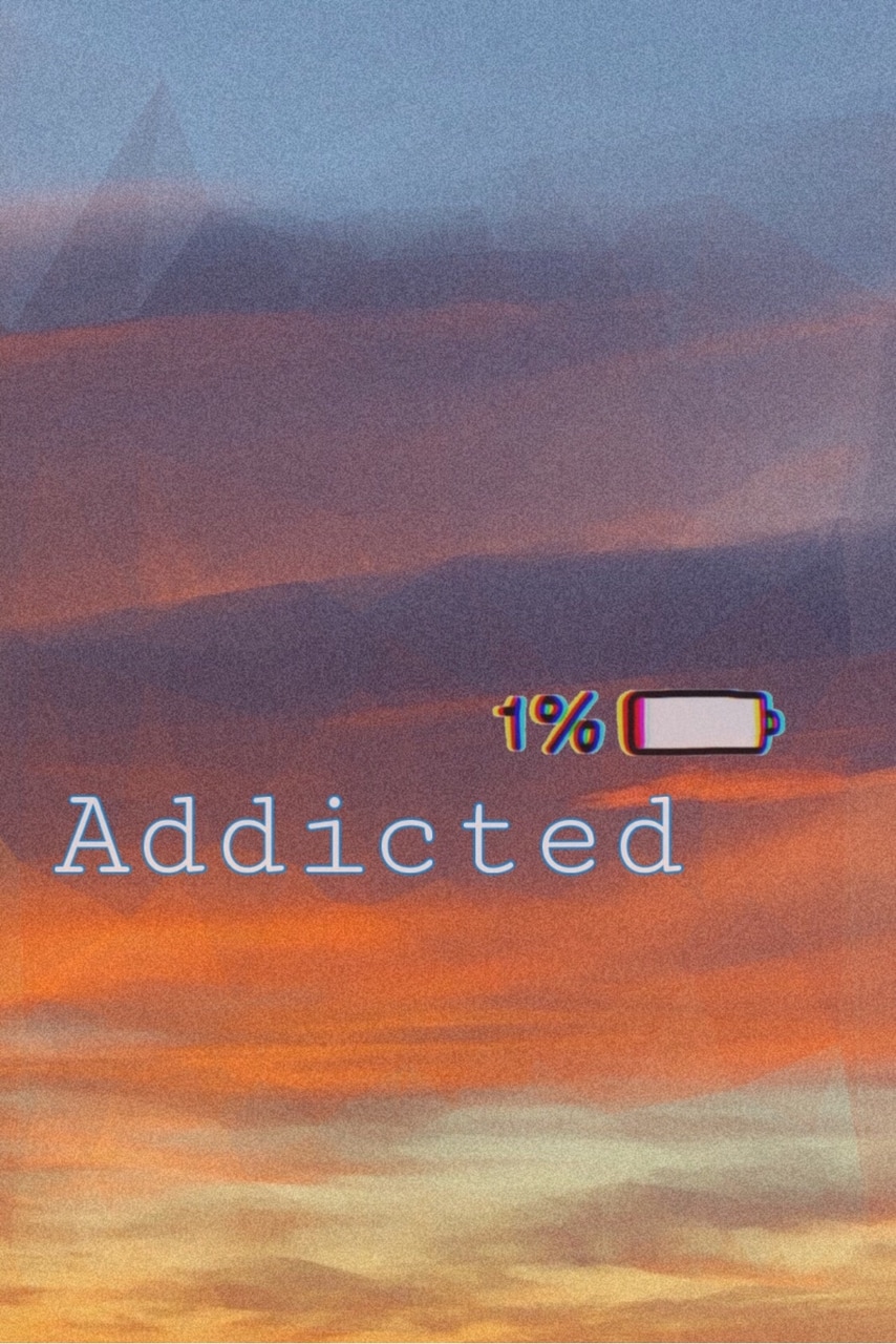 Addicted, Background, And Blue Image - Aesthetic Low Battery Sign , HD Wallpaper & Backgrounds
