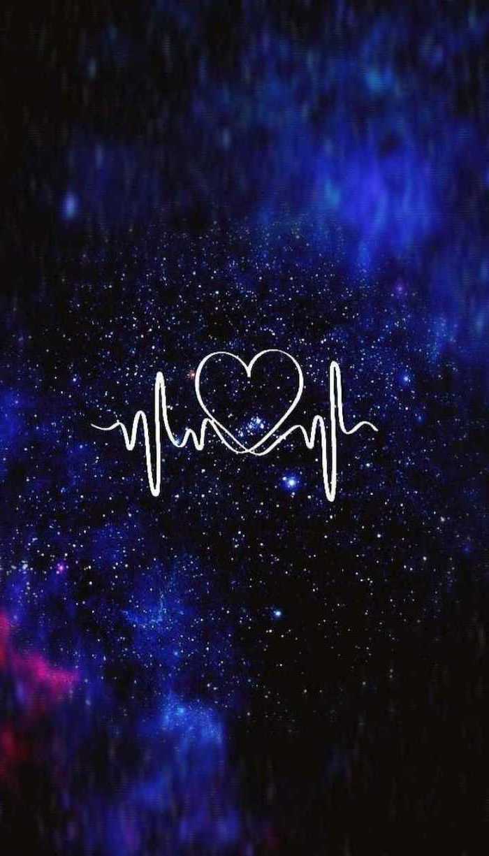 Heart And Heartbeat In The Middle, 2k Wallpapers, Dark - Aesthetic Black And Blue Background , HD Wallpaper & Backgrounds