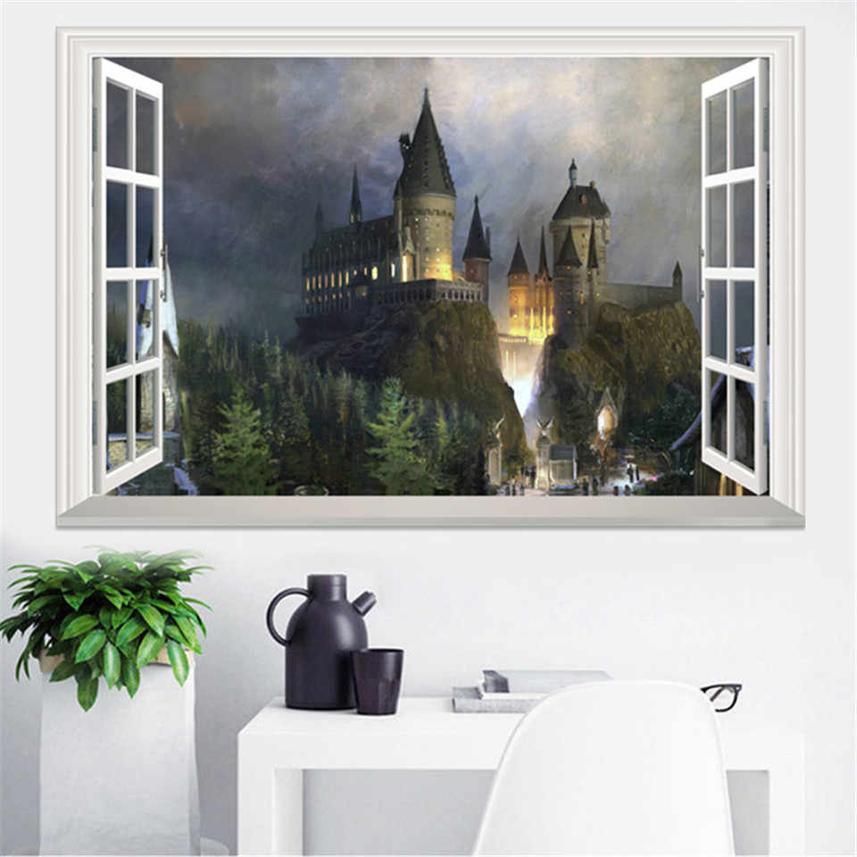 Harry Potter Poster 3d Fake Window Hogwarts Decorative - Wall Stickers Harry Potter , HD Wallpaper & Backgrounds
