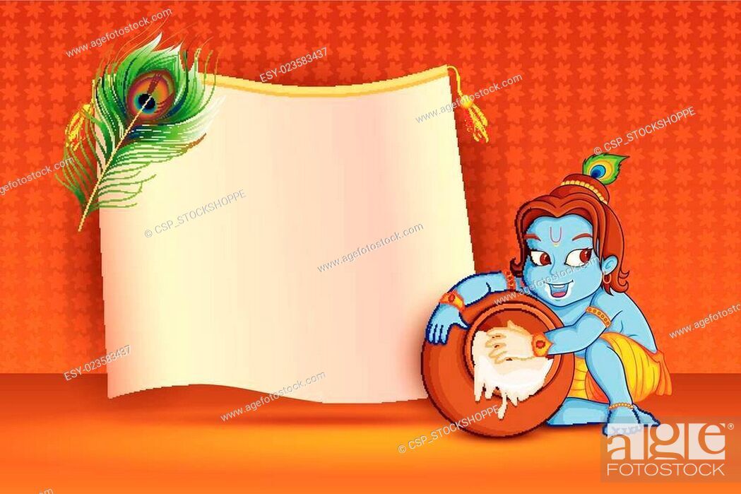 Happy Janmashtami Wallpaper Background - Cartoon , HD Wallpaper & Backgrounds