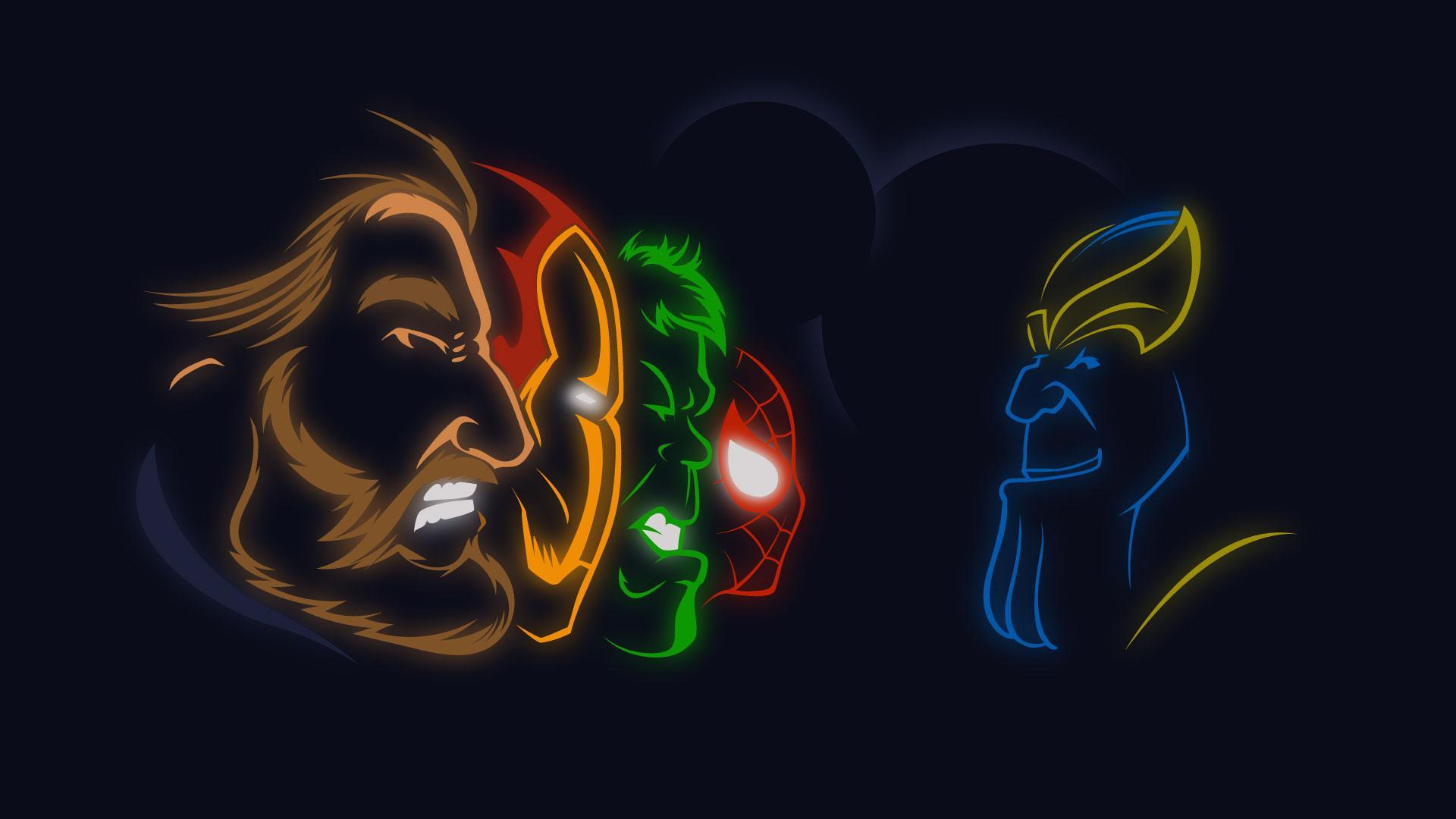 Neon Avengers 1920x1080 Desktop , HD Wallpaper & Backgrounds