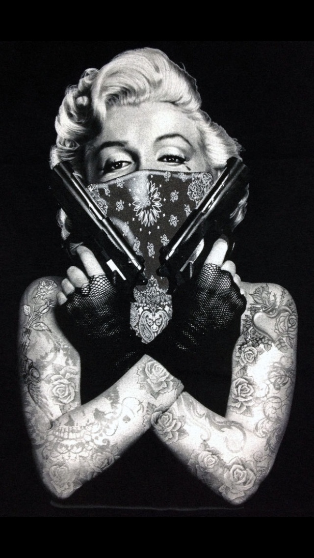 Marilyn Monroe Tumblr Pictures Gangster Thug Out Marilyn - Marilyn Monroe Tattoo Gang , HD Wallpaper & Backgrounds