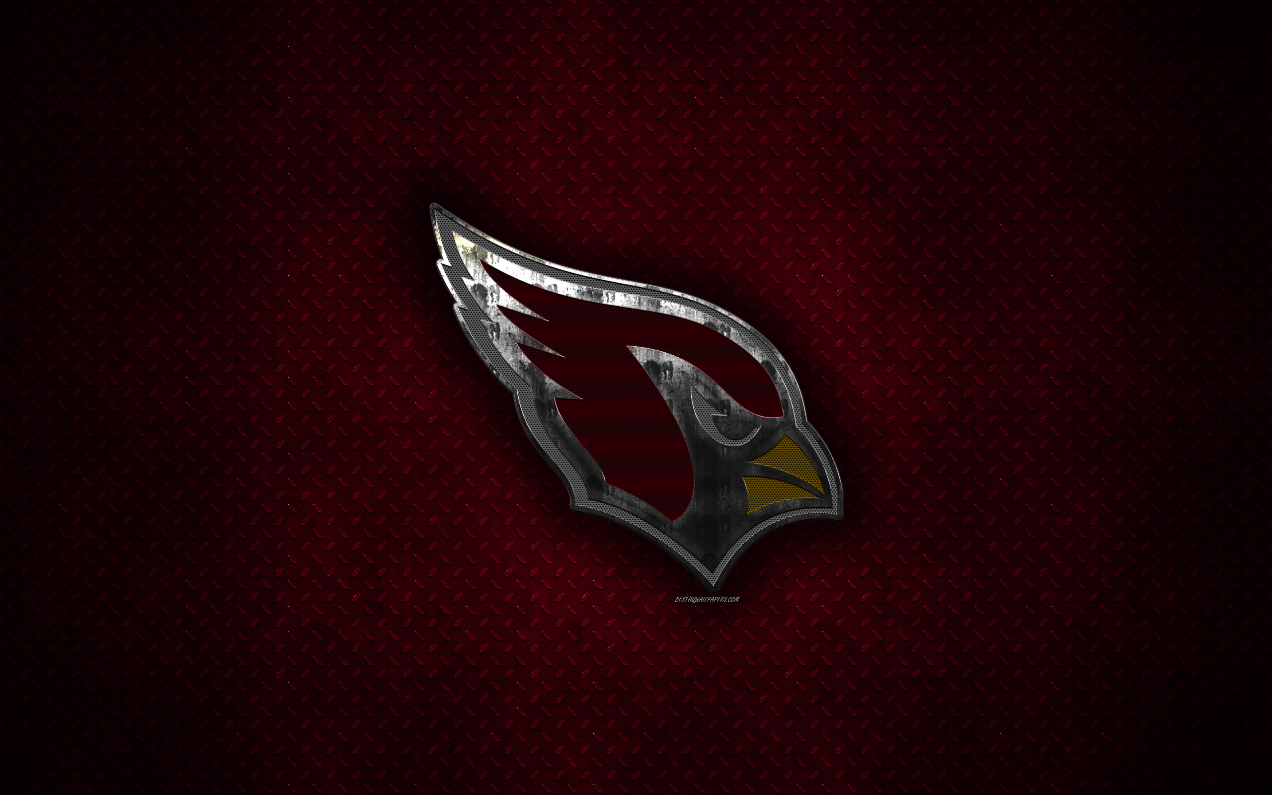 Arizona Cardinals, 4k, American Football Club, Metal - Emblem , HD Wallpaper & Backgrounds