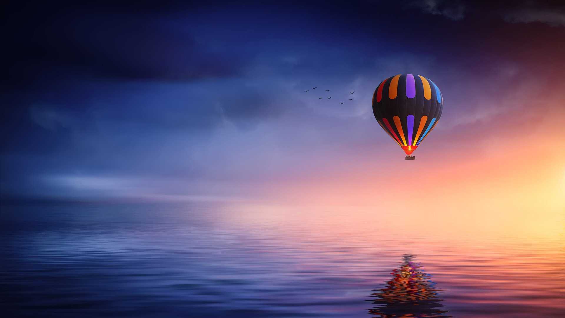 Landscape Hot Air Balloon, Air Balloon, Nature, Colorful, - Hot Air Balloon Background , HD Wallpaper & Backgrounds