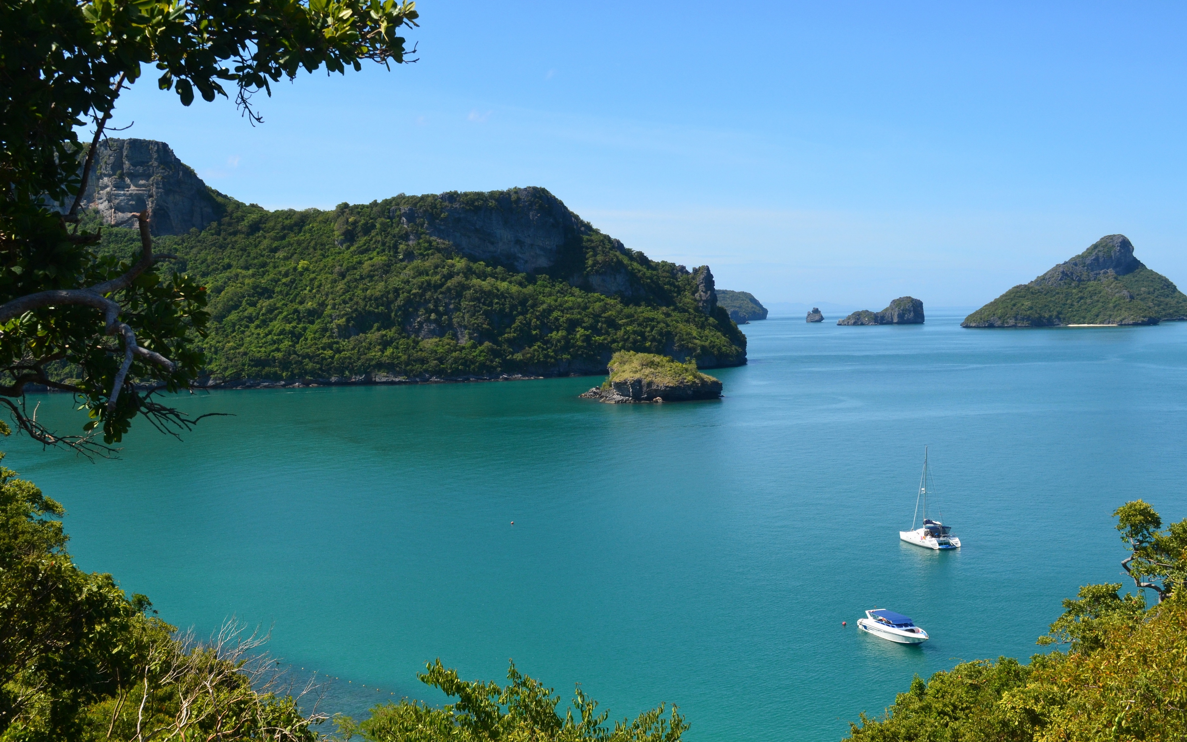 Blue Sea Nature Landscape Wallpaper 4k - Mu Koh Angthong National Marine Park , HD Wallpaper & Backgrounds