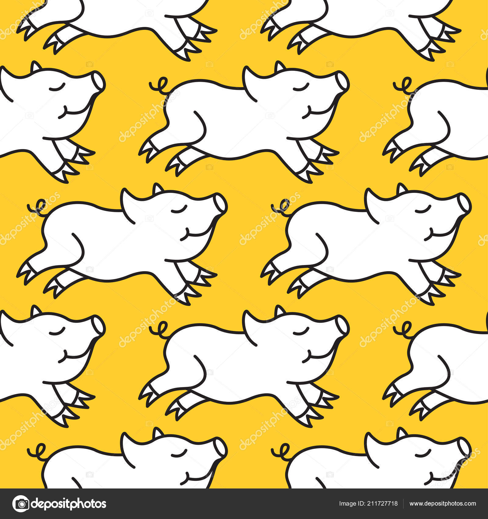 Seamless Pattern Cute Happy Pig Endless Texture Wallpaper - Pig Textura , HD Wallpaper & Backgrounds