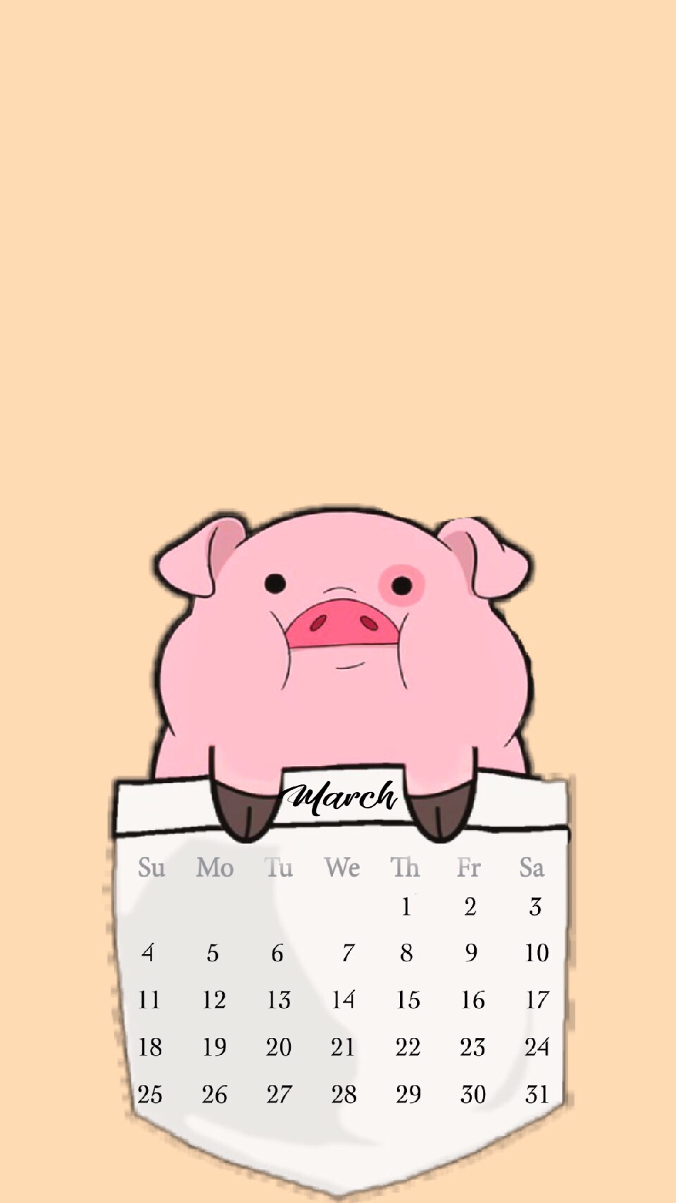 #freetoedit #calendar #calendar2019 #pig #piggy #wallpaper - Piggy , HD Wallpaper & Backgrounds