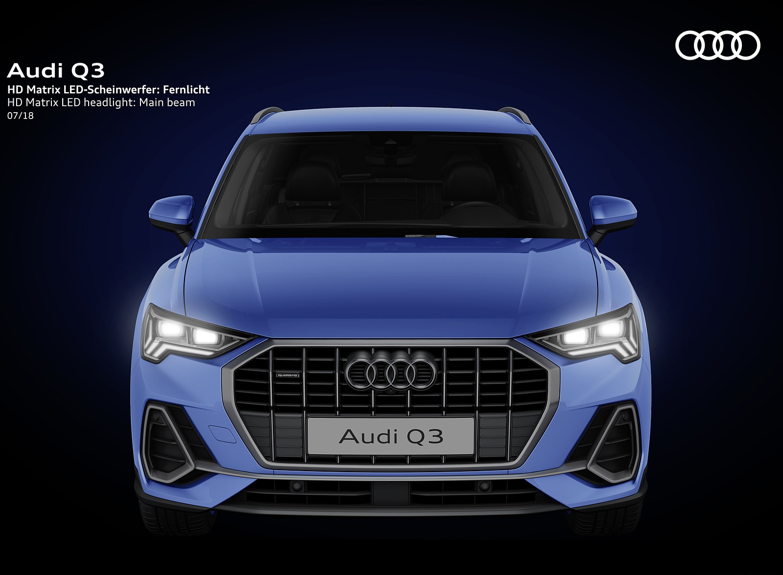 2019 Audi Q3 Hd Matrix Led Headlight Main Beam Wallpapers - Audi Q3 Led Headlights , HD Wallpaper & Backgrounds
