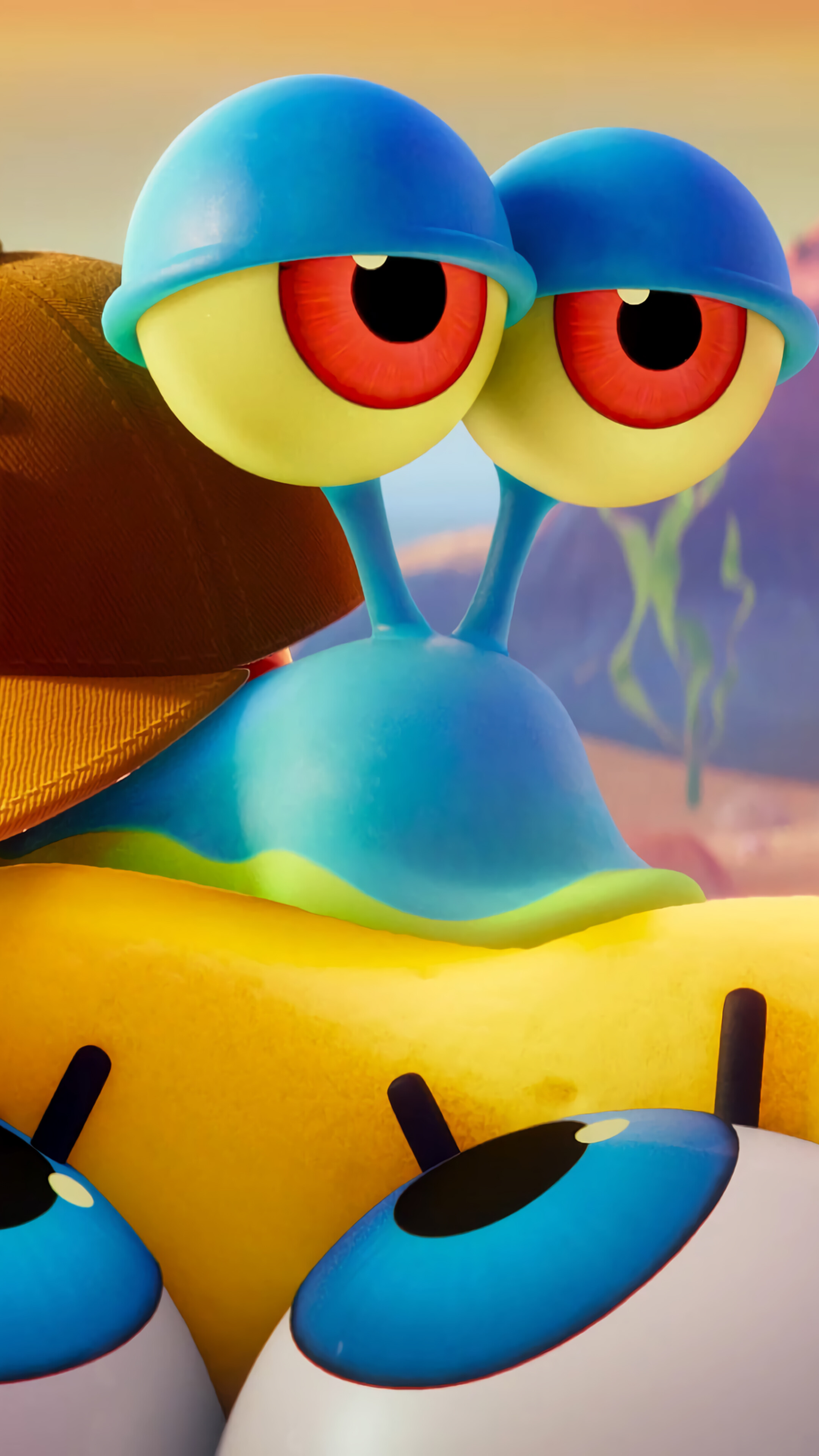 Spongebob, Gary, Spongebob Sponge On The Run, 4k Iphone - Spongebob Movie Gif , HD Wallpaper & Backgrounds