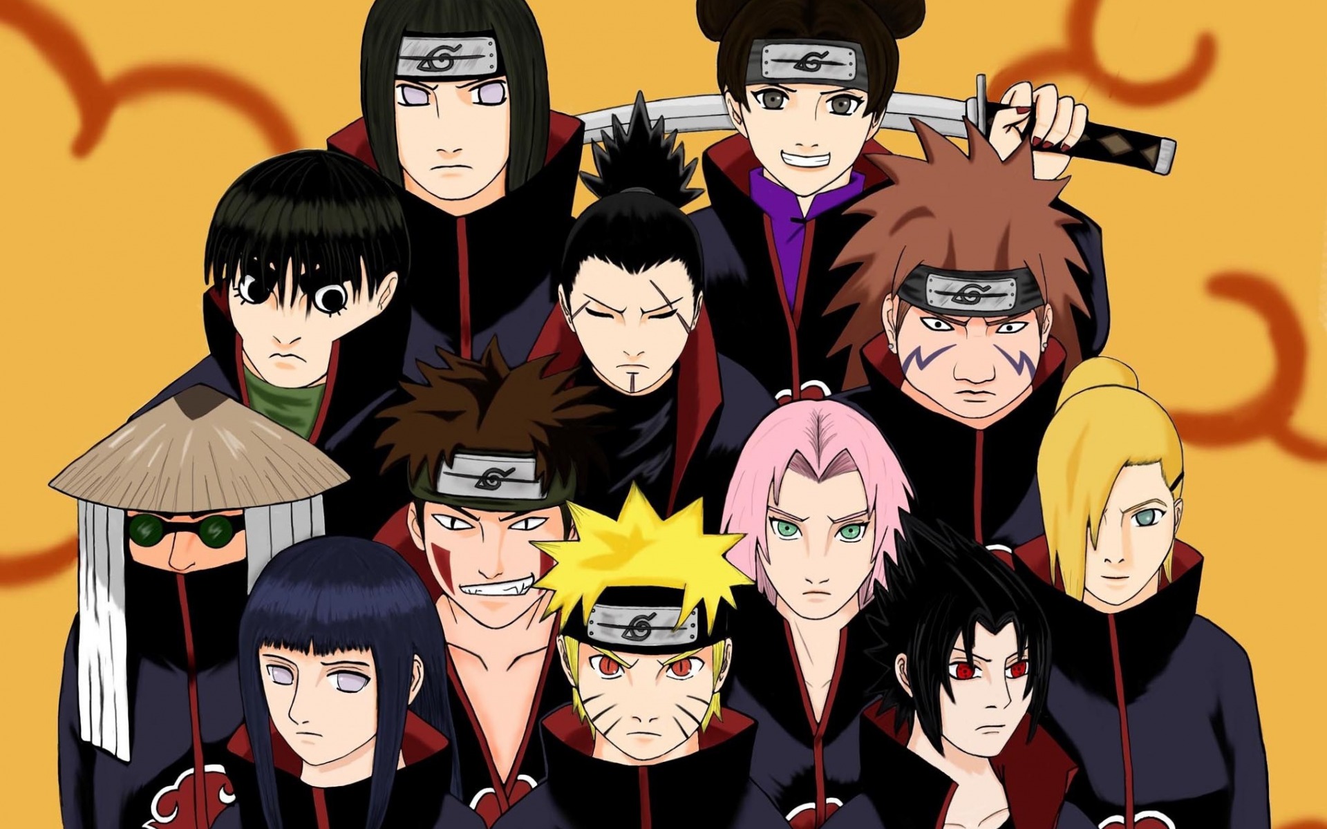 Naruto, Japonese Manga, Characters, Kiba, Choji, Akatsuki, - Naruto Kiba Akatsuki , HD Wallpaper & Backgrounds