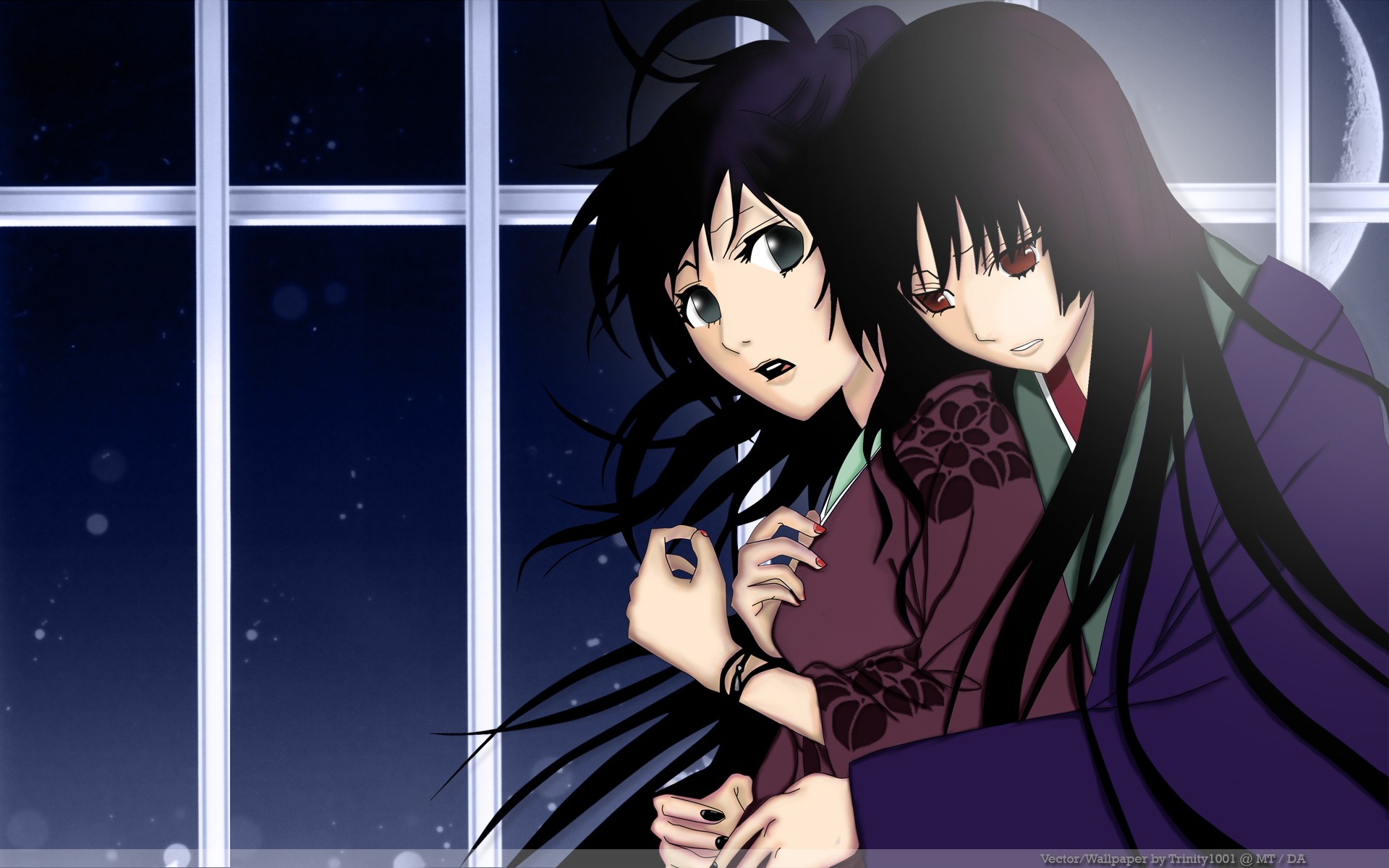 2 Anime Girls With Black Hair , HD Wallpaper & Backgrounds
