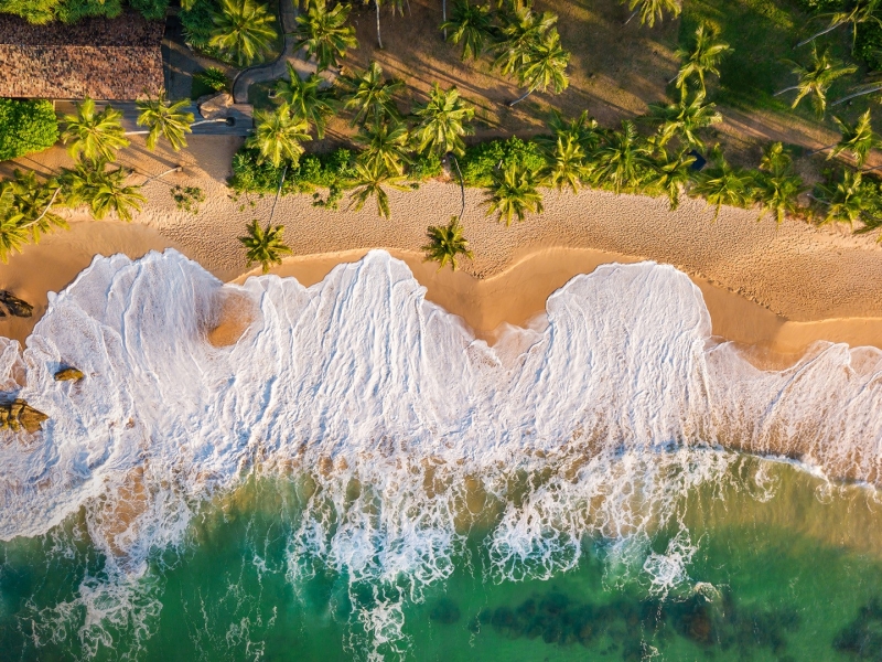 Aerial View Of Tropical Beach Tangalle Sri Lanka - Sri Lanka , HD Wallpaper & Backgrounds