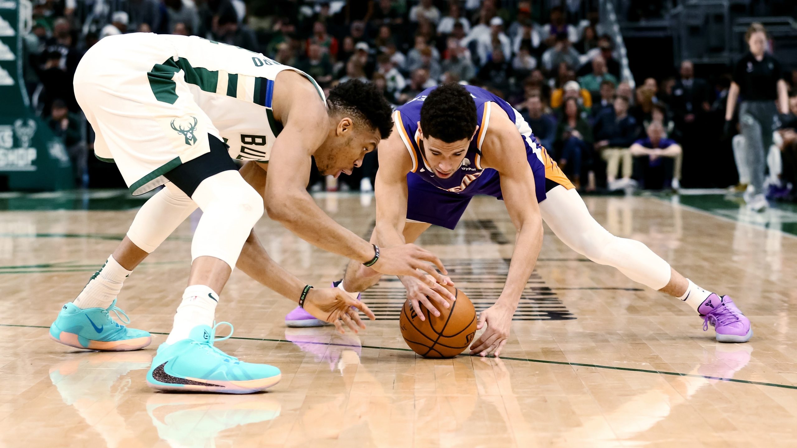 Devin Booker And Giannis , HD Wallpaper & Backgrounds