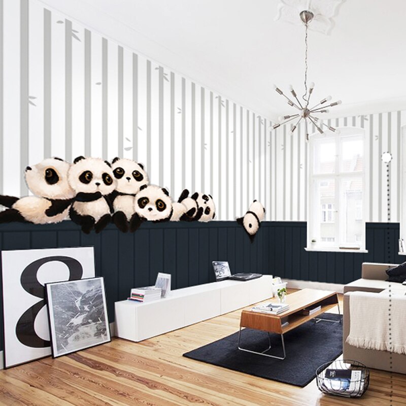 5d Papel Mural Bamboo Chinese Cute Panda Wallpaper - Scandinavian Lamp For Living Room , HD Wallpaper & Backgrounds