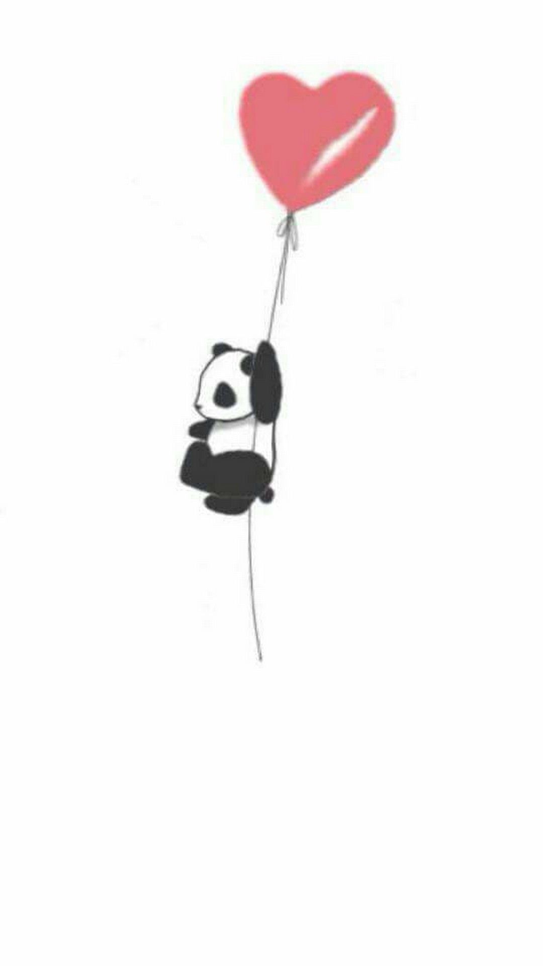 Baby Panda Wallpaper For Phone - Panda With Heart Balloon , HD Wallpaper & Backgrounds