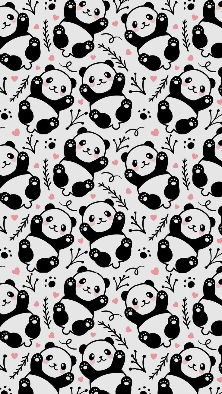 Pandas Wallpaper 🐼🐼 - Panda Background Black And White , HD Wallpaper & Backgrounds