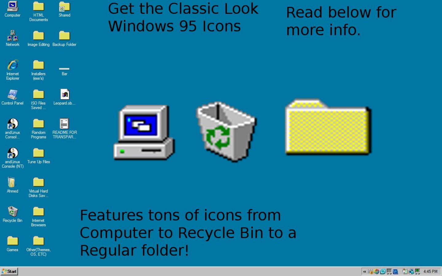 Windows 95 Wallpaper - Windows 95 Icons For Windows 10 , HD Wallpaper & Backgrounds