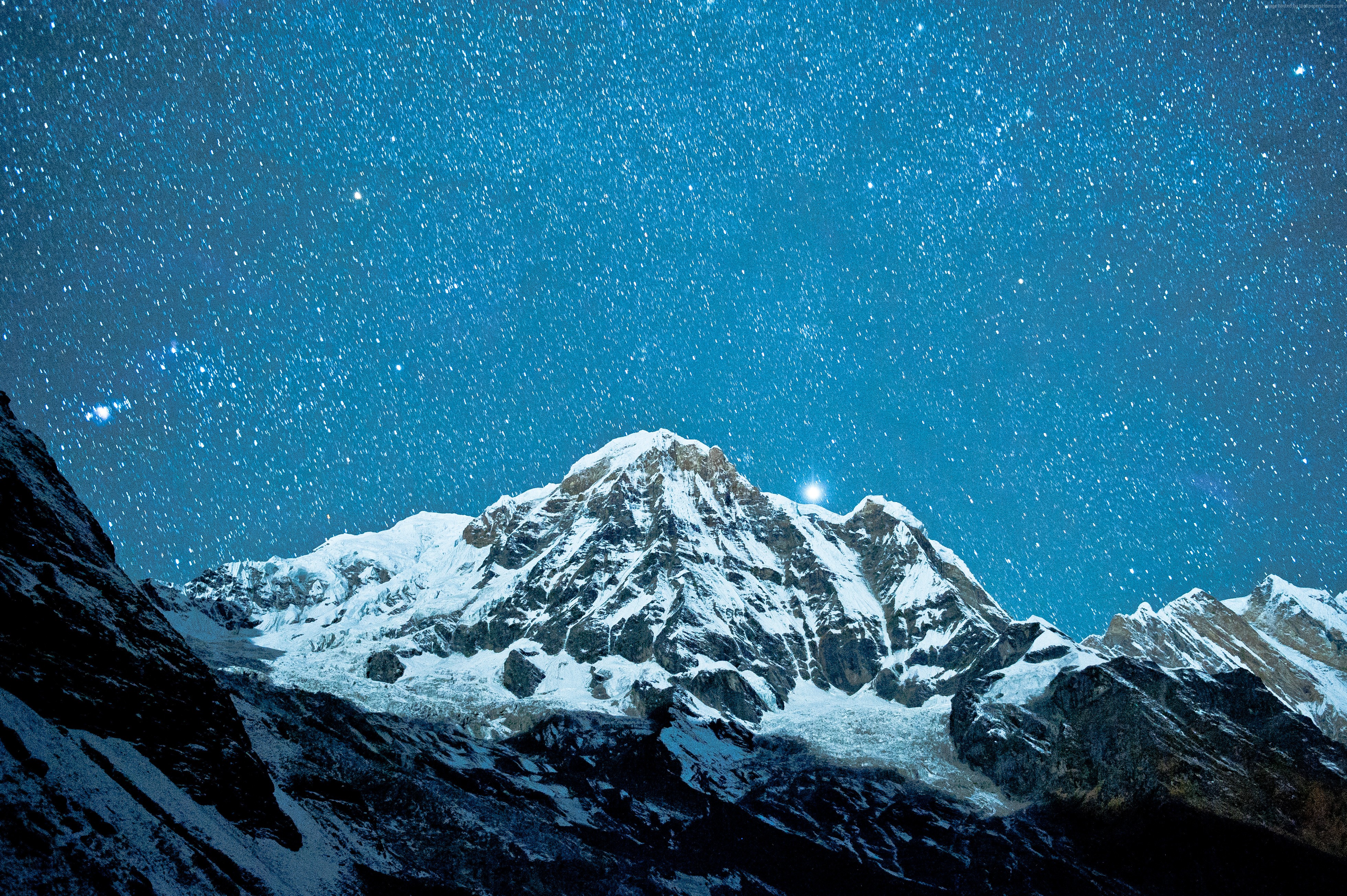 #night, #4k Wallpaper, #nepal, #himalayas, #5k, #stars - Annapurna , HD Wallpaper & Backgrounds
