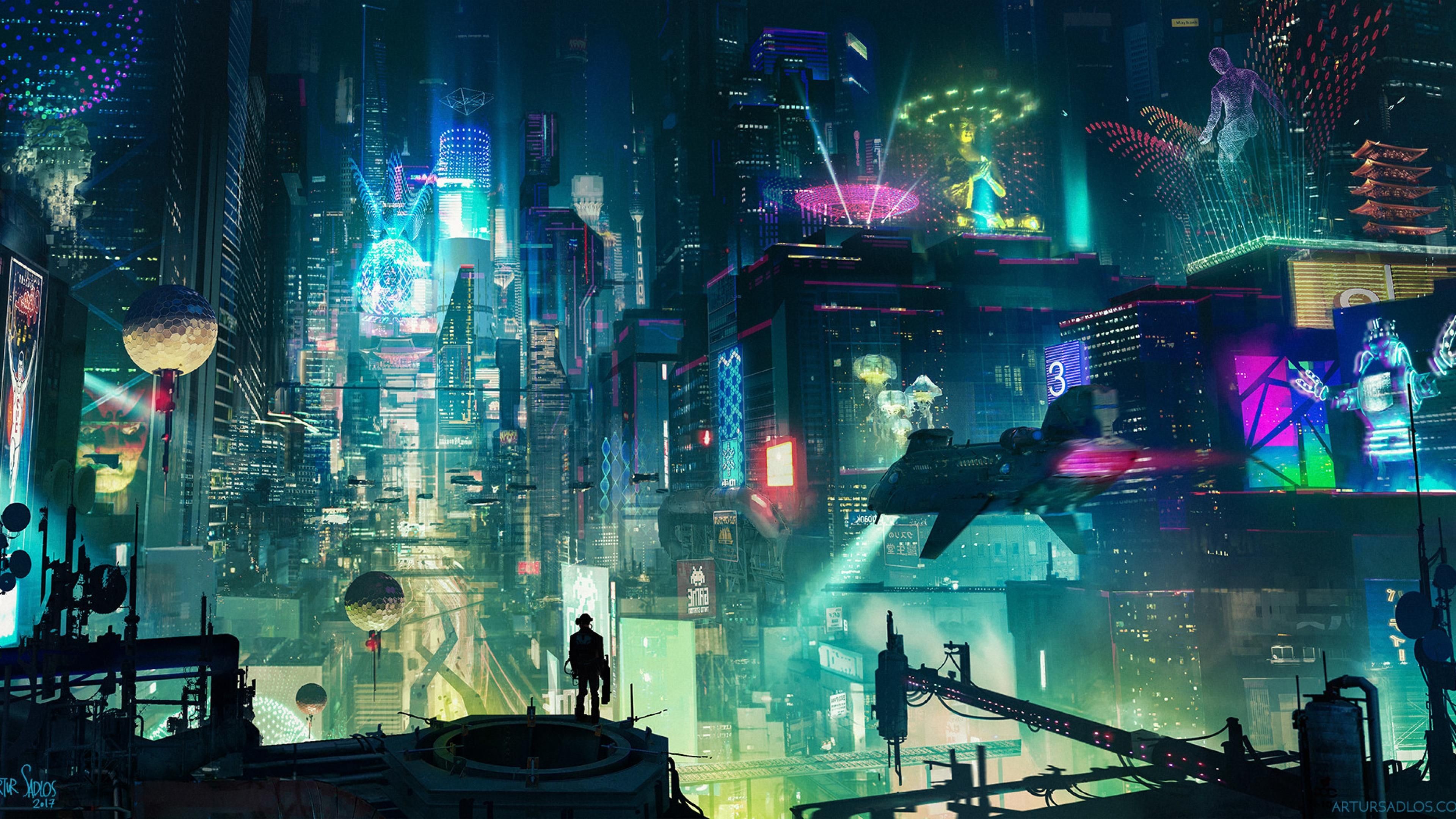 Landscape Portrait - Blade Runner City Concept Art , HD Wallpaper & Backgrounds