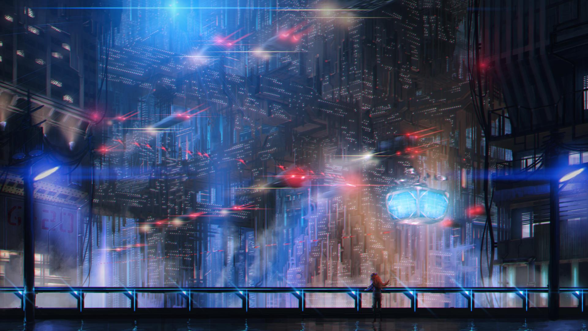 Cyberpunk Wallpaper Cyberpunk Sci Fi Wallpaper Hd Download - Cyberpunk Desktop Background , HD Wallpaper & Backgrounds
