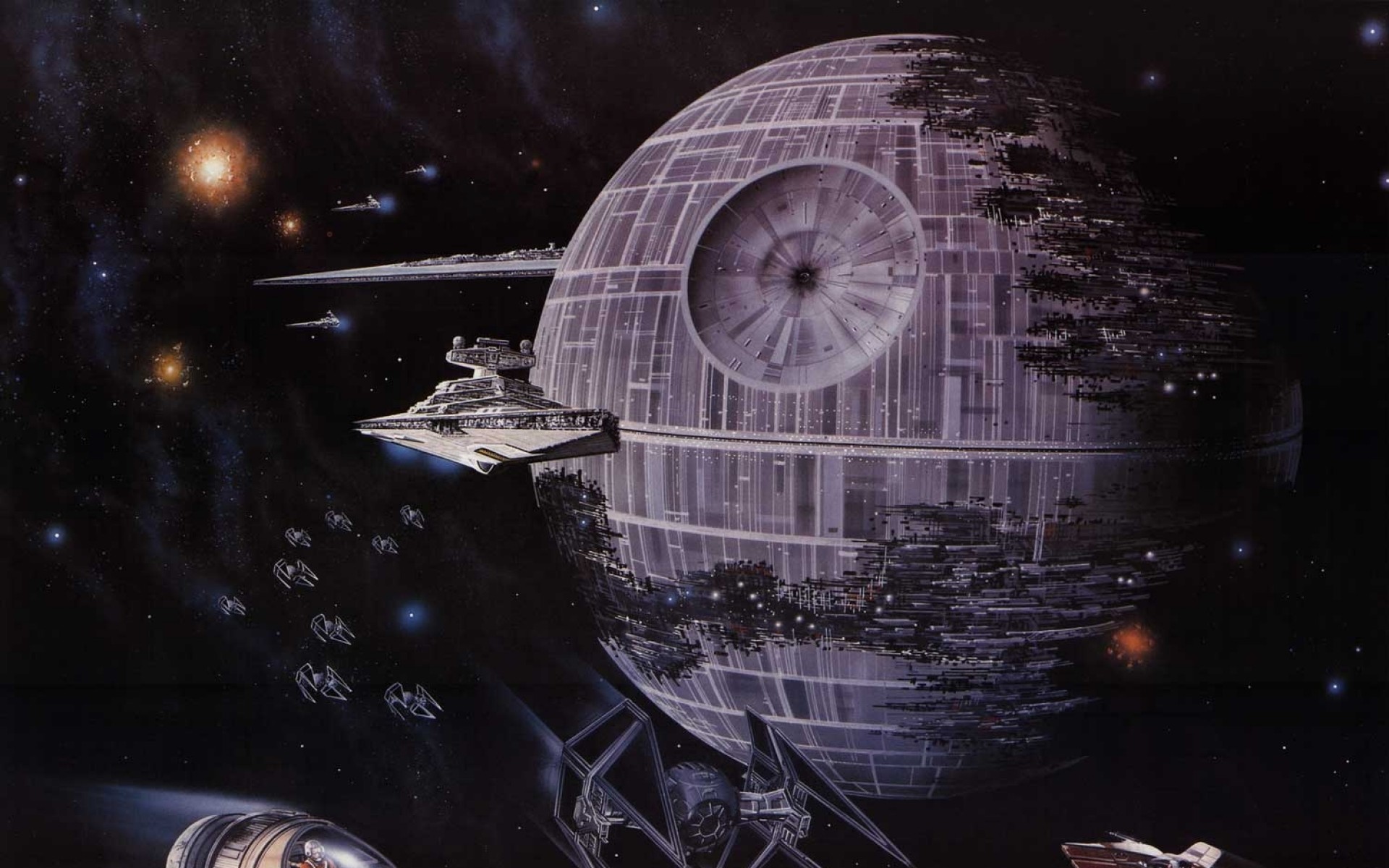 Star Wars Death Star Hd Background Wallpaper - Hi Res Star Wars Posters , HD Wallpaper & Backgrounds