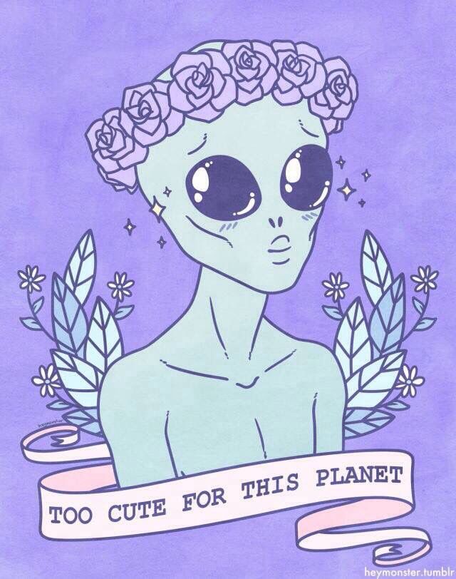 Alien, Cute, And Grunge Image Aesthetic Pastel Wallpaper, - Pastel Alien , HD Wallpaper & Backgrounds