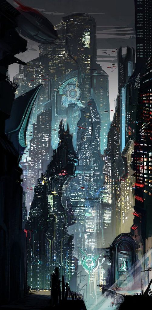 Mobile - Cyber Futuristic Cyberpunk City , HD Wallpaper & Backgrounds