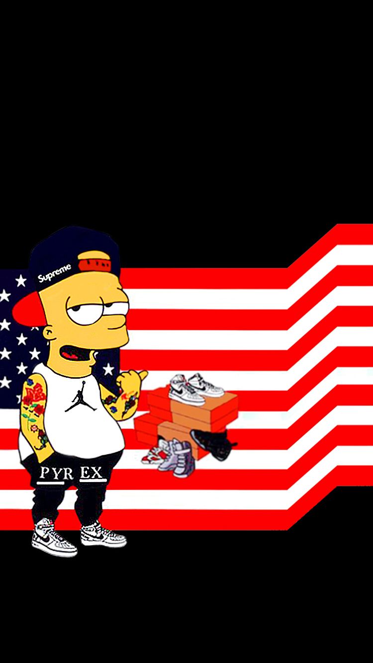 I Phone 6 Wallpaper - Supreme Wallpaper Bart Simpson , HD Wallpaper & Backgrounds