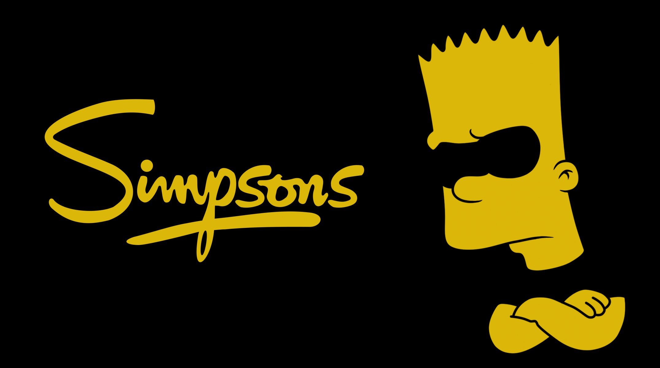 The Simpsons The Simpsons Bart Minimalism Black Yellow - Simpsons Supreme Wallpaper Pc , HD Wallpaper & Backgrounds