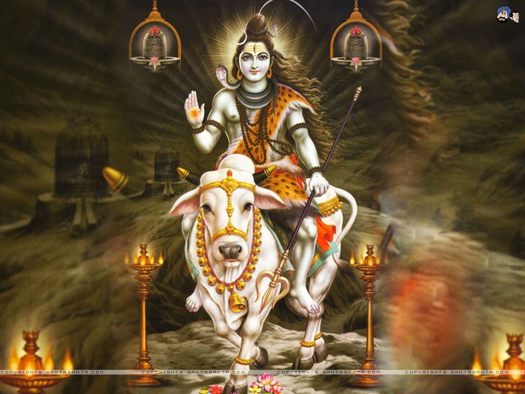 Lord Shiva With Cow , HD Wallpaper & Backgrounds