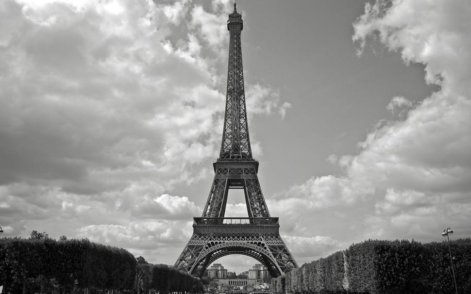 Eiffel Tower Paris Bw Hd Wallpaper - Eiffel Tower , HD Wallpaper & Backgrounds