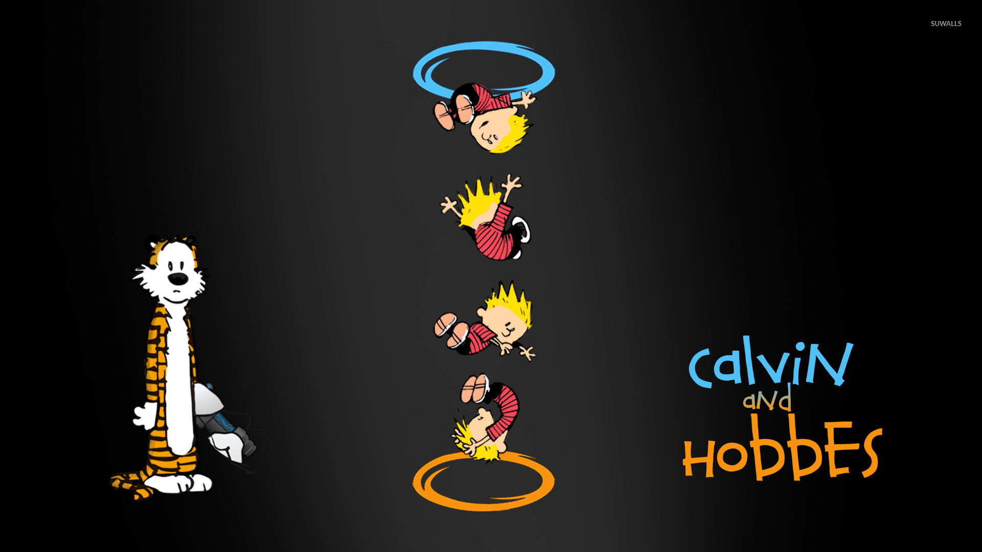 Calvin And Hobbes Portal Crossover Wallpaper Jpg - Calvin And Hobbes , HD Wallpaper & Backgrounds