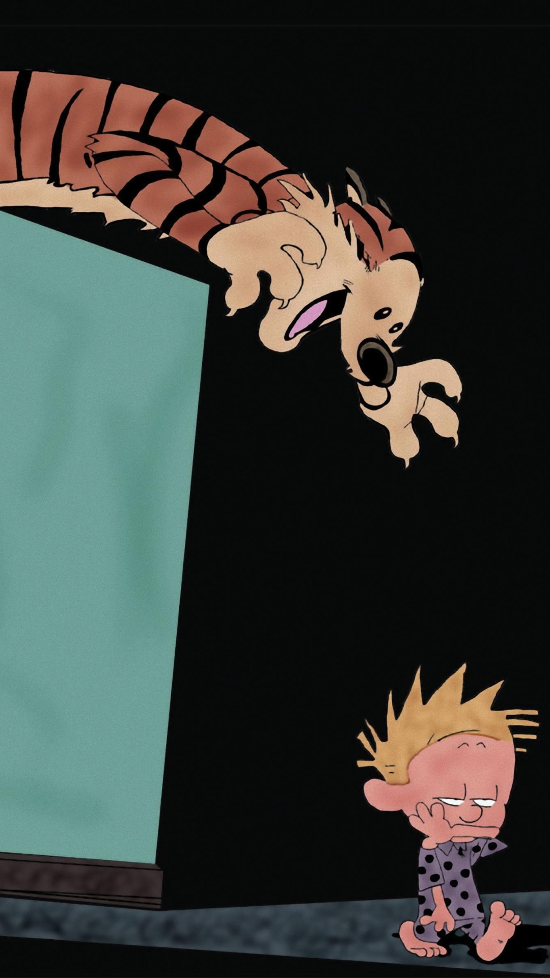 Calvin And Hobbes Iphone Full Hd Wallpaper - Calvin And Hobbes Homicidal Psycho Jungle Cat , HD Wallpaper & Backgrounds