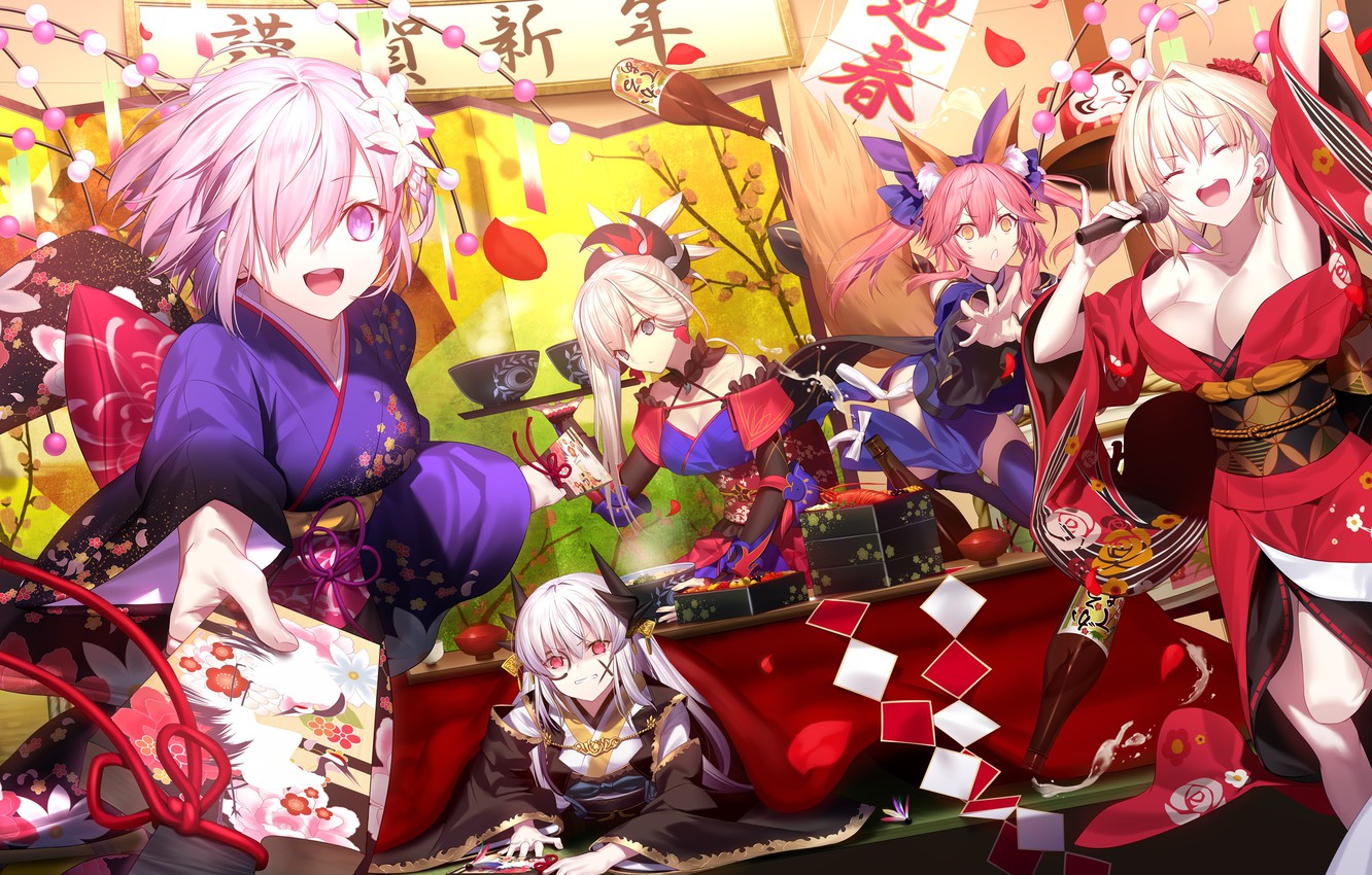 Photo Wallpaper Girls, Anime, Art, Festival, Fate/grand - Fate Grand Order Festival , HD Wallpaper & Backgrounds