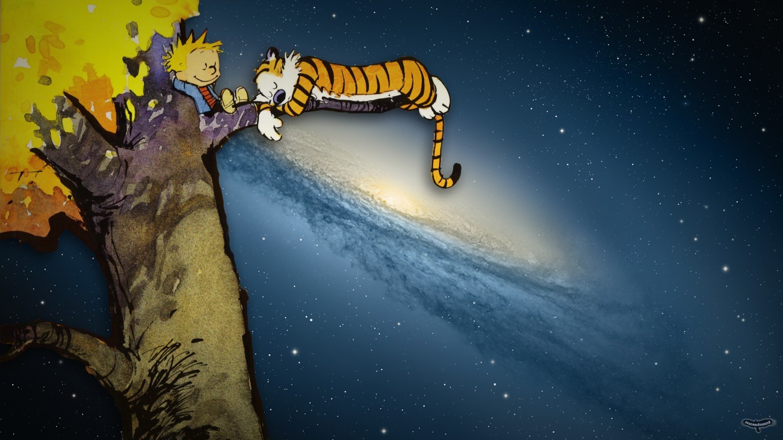 Background Wallpaper Calvin And Hobbes Galaxy , HD Wallpaper & Backgrounds