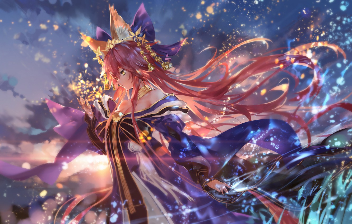 Photo Wallpaper Girl, Anime, Art, Character, Fate/grand - Tamamo No Mae Fgo , HD Wallpaper & Backgrounds