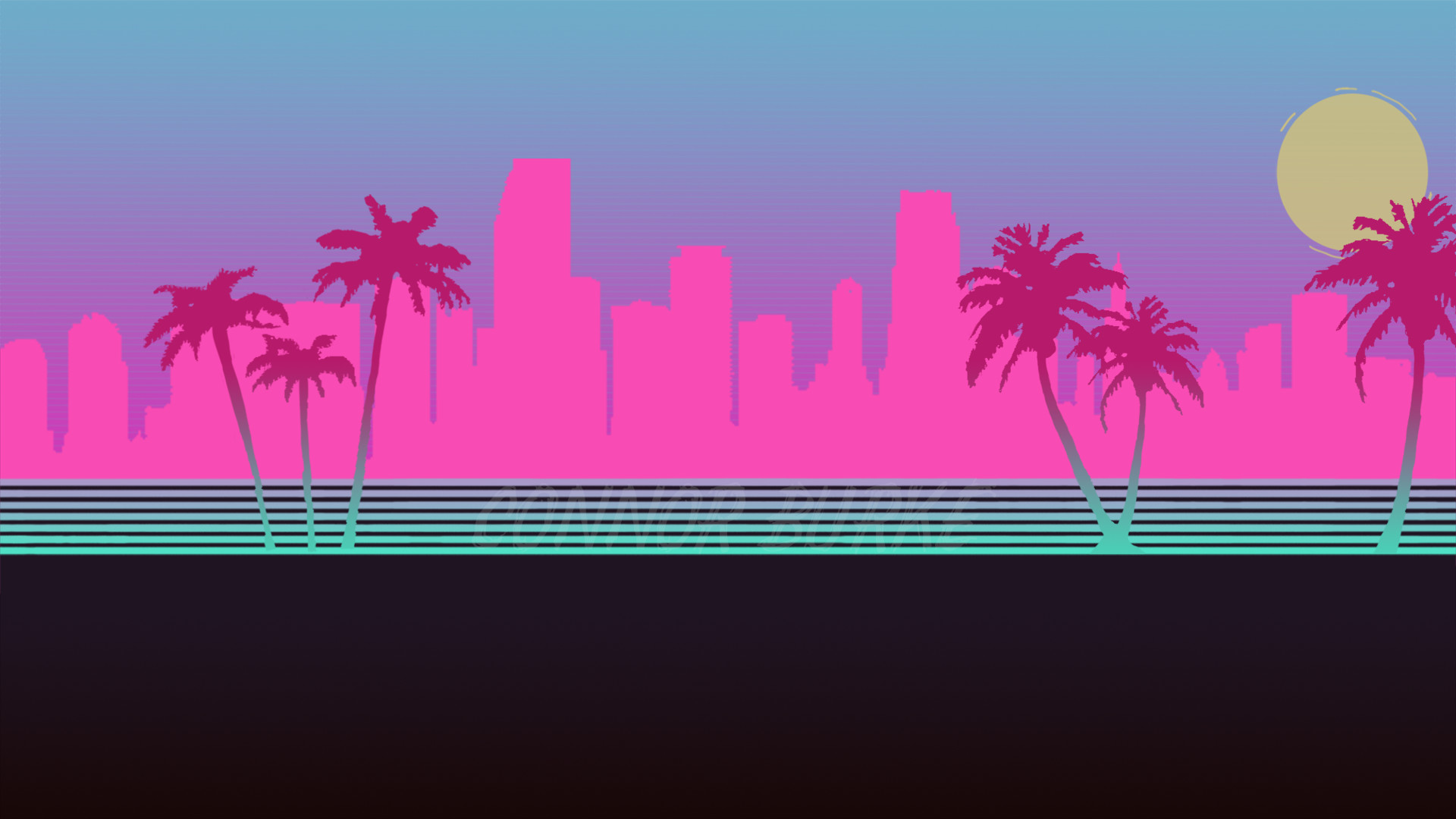 Miami Beach Wallpaper10 - Hotline Miami Palm Trees , HD Wallpaper & Backgrounds